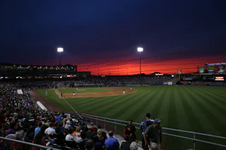 A sunset at Coca-Cola Park, home of the Lehigh Valley IronPigs in Allentown, Pa.